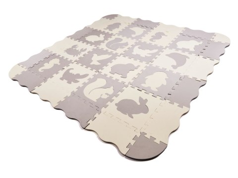 Mata edukacyjna piankowa puzzle kojec szara ecru 30 x 30 cm 36 elementów Mata edukacyjna piankowa puzzle kojec szara ecru 30 x 30 cm 36 elementów