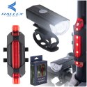 RALLEX Lampka rowerowa LED zestaw tył-przód na rower kierownicę USB