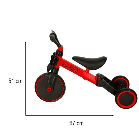 Rowerek Trike Fix Mini biegowy trójkołowy 3w1 z pedałami czerwony Rowerek Trike Fix Mini biegowy trójkołowy 3w1 z pedałami czerwony