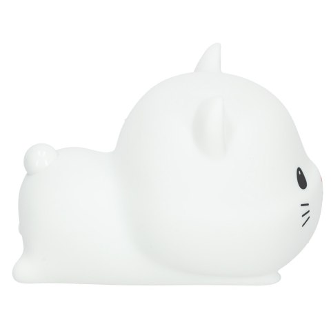 Lampka nocna dla dzieci silikonowa USB biała kotek leżący Lampka nocna dla dzieci silikonowa USB biała kotek leżący