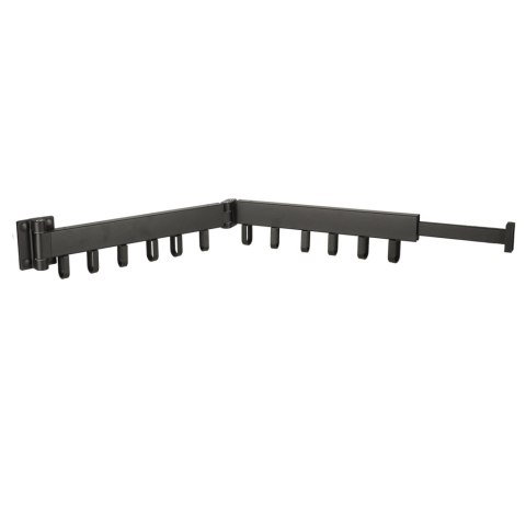 Suszarka na pranie wieszak teleskopowy ścienny składany czarny 90cm Suszarka na pranie wieszak teleskopowy ścienny składany czarny 90cm