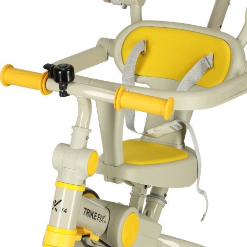 Rowerek trójkołowy TRIKE FIX V4 żółto-szary z daszkiem Rowerek trójkołowy TRIKE FIX V4 żółto-szary z daszkiem