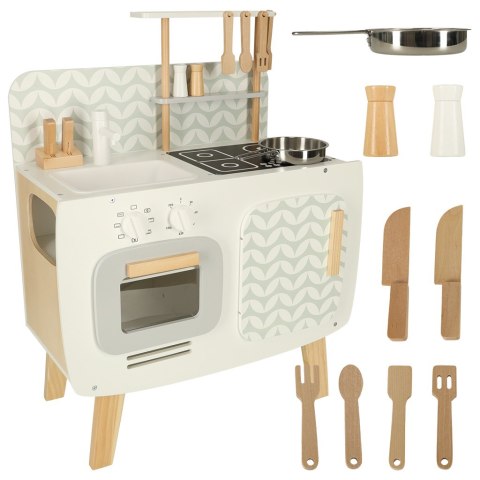 Kuchnia dla dzieci drewniana MDF LULILO RETRO akcesoria 73cm Kuchnia dla dzieci drewniana MDF LULILO RETRO akcesoria 73cm